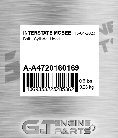 A-A4720160169 Bolt - Cylinder Head