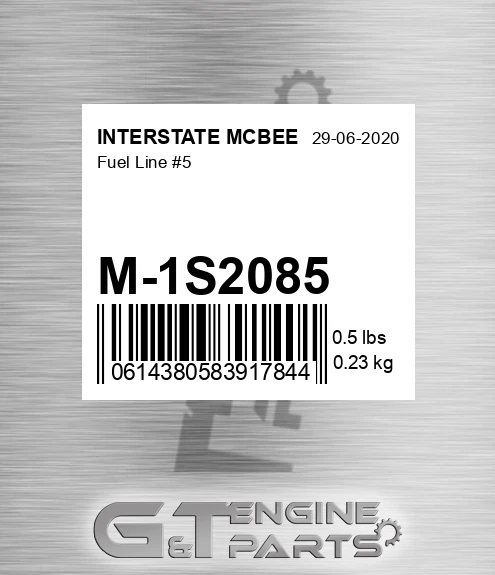 M-1S2085 Fuel Line #5 for INTERSTATE MCBEE