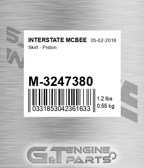 M-3247380 Skirt - Piston for INTERSTATE MCBEE