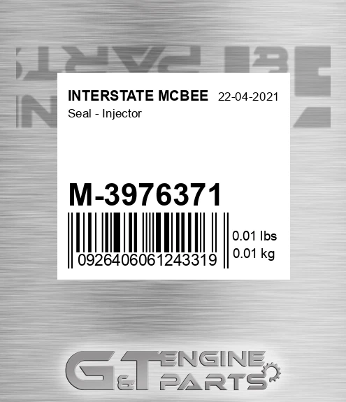 M-3976371 Seal - Injector for INTERSTATE MCBEE