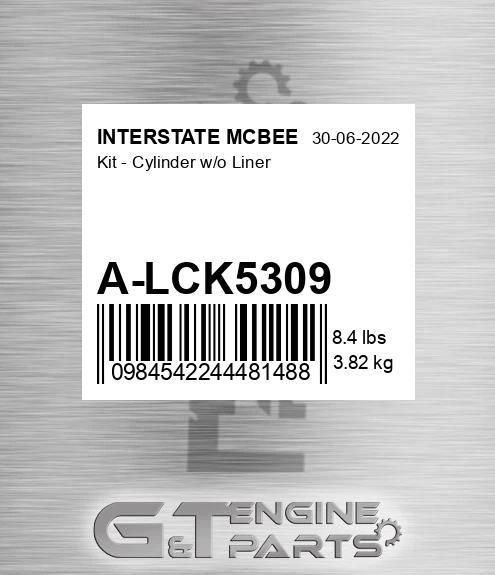 A-LCK5309 Kit - Cylinder W/o Liner