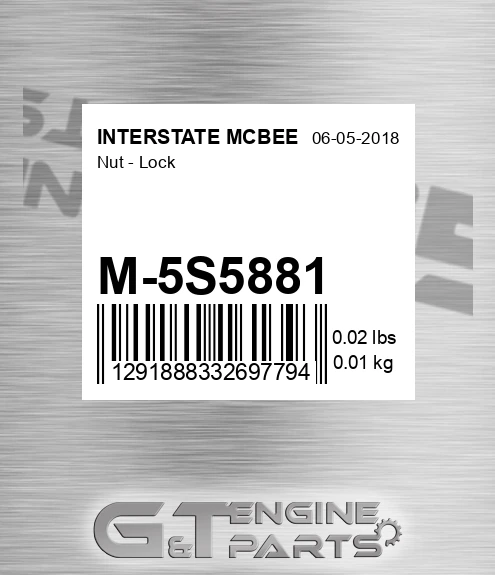 M-5S5881 Nut - Lock for INTERSTATE MCBEE
