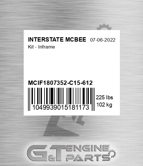 MCIF1807352-C15-612 Kit - Inframe