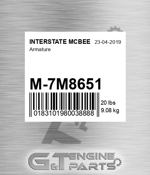 M-7M8651 Armature for INTERSTATE MCBEE