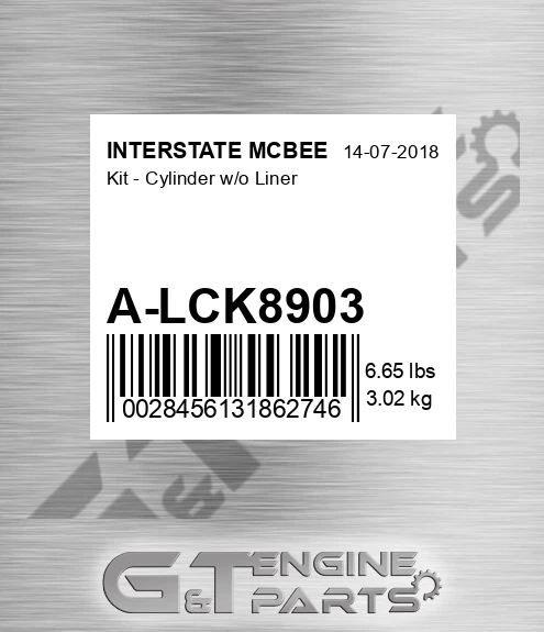 A-LCK8903 Kit - Cylinder W/o Liner
