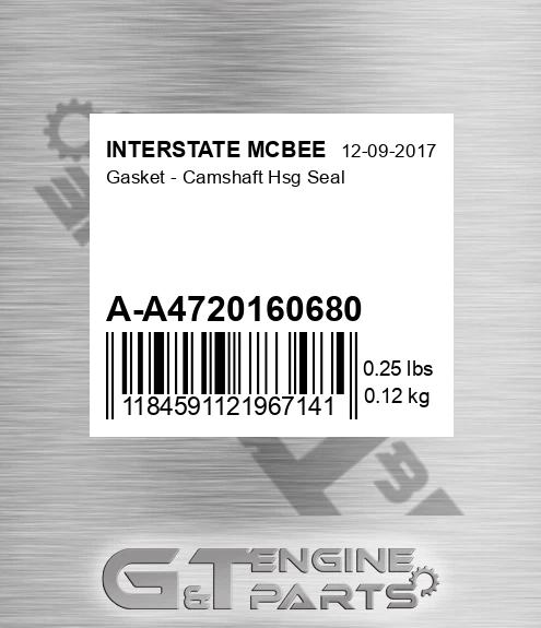 A-A4720160680 Gasket - Camshaft Hsg Seal