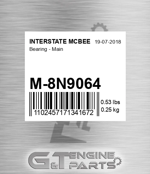 M-8N9064 Bearing - Main for INTERSTATE MCBEE