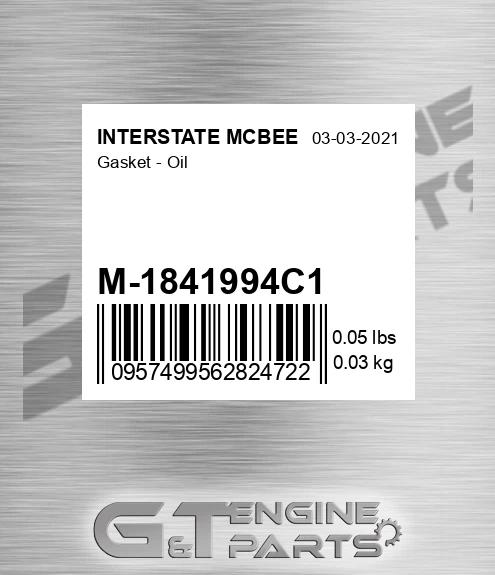 M-1841994C1 Gasket - Oil