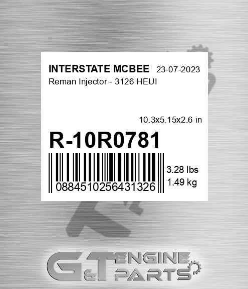 R-10R0781 Reman Injector - 3126 Heui