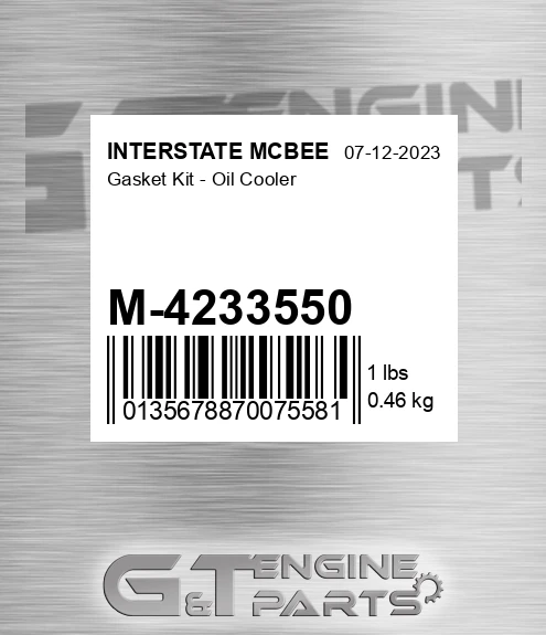 M-4233550 Gasket Kit - Oil Cooler