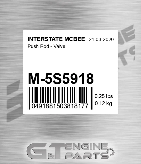 M-5S5918 Push Rod - Valve for INTERSTATE MCBEE