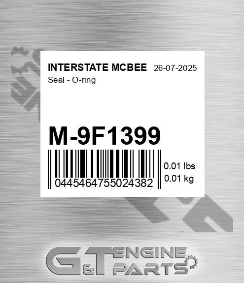 M-9F1399 Seal - O-ring for INTERSTATE MCBEE