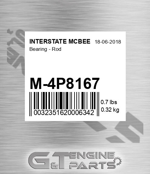 M-4P8167 Bearing - Rod for INTERSTATE MCBEE