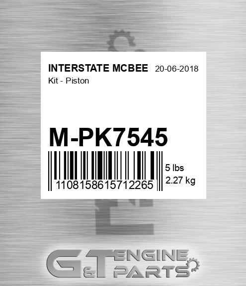 M-PK7545 Kit - Piston for INTERSTATE MCBEE