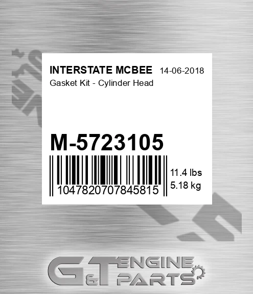M-5723105 Gasket Kit - Cylinder Head
