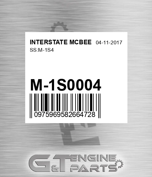 M-1S0004 Ss:m-1s4 for INTERSTATE MCBEE