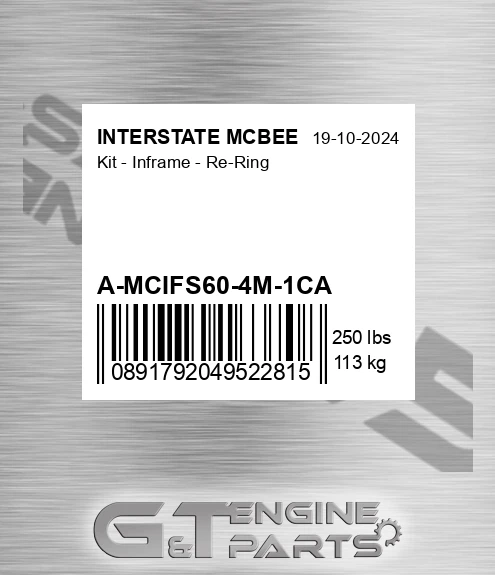 A-MCIFS60-4M-1CA Kit - Inframe - Re-ring