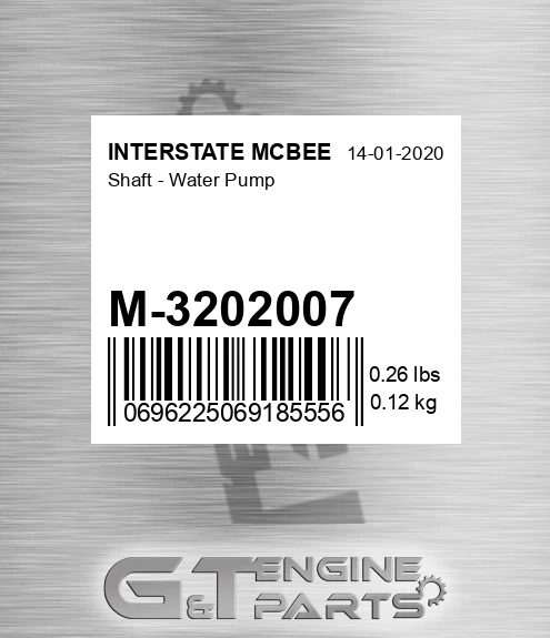 M-3202007 Shaft - Water Pump