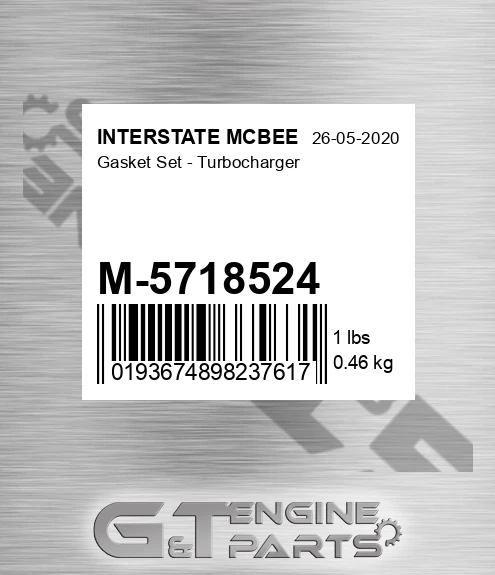 M-5718524 Gasket Set - Turbocharger