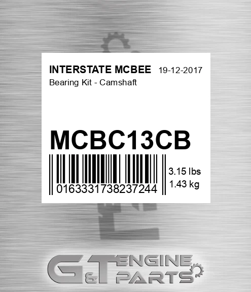 MCBC13CB INTERSTATE MCBEE Bearing Kit - Camshaft