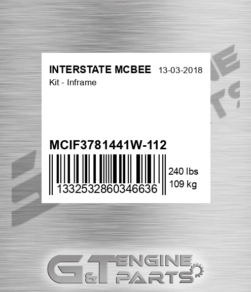 MCIF3781441W-112 Kit - Inframe