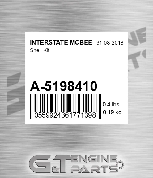 A-5198410 Shell Kit for INTERSTATE MCBEE