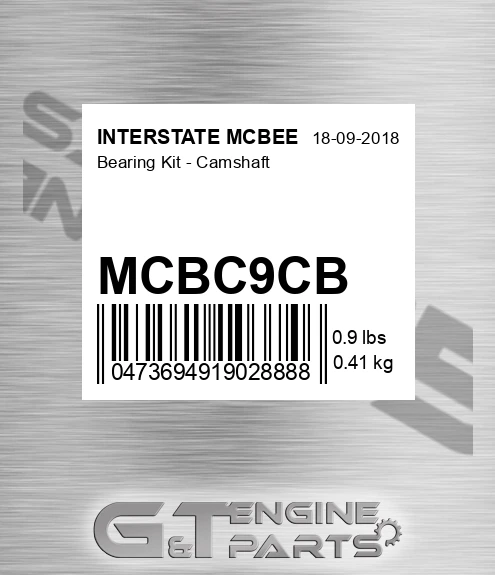 MCBC9CB Bearing Kit - Camshaft