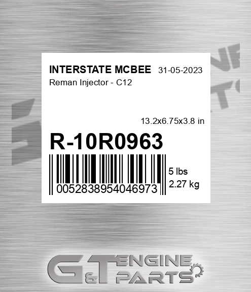 R-10R0963 Reman Injector - C12