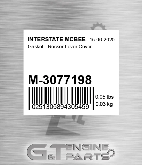 M-3077198 Gasket - Rocker Lever Cover
