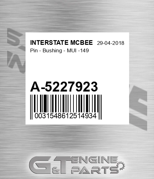 A-5227923 Pin - Bushing - Mui -149 for INTERSTATE MCBEE
