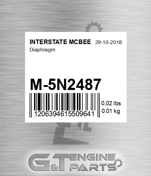 M-5N2487 Diaphragm for INTERSTATE MCBEE