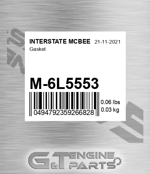 M-6L5553 Gasket for INTERSTATE MCBEE