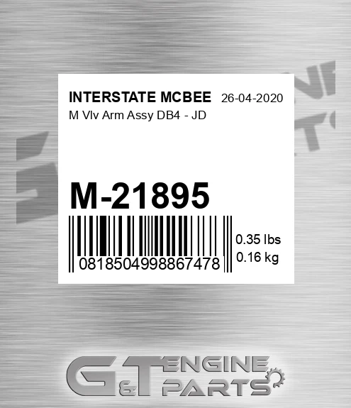 M-21895 M Vlv Arm Assy Db4 - Jd