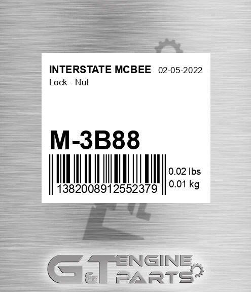 M-3B88 Lock - Nut for INTERSTATE MCBEE