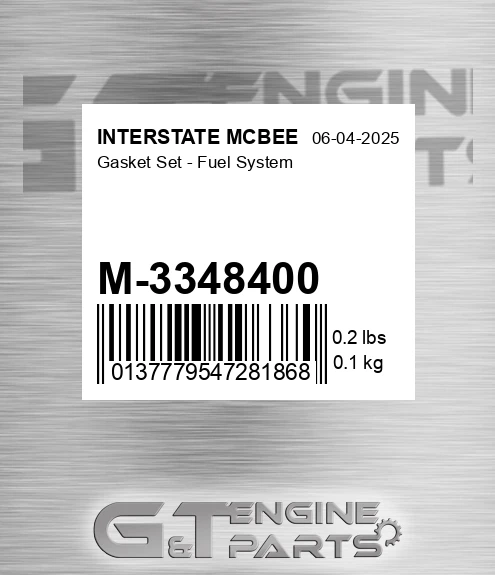 M-3348400 Gasket Set - Fuel System for INTERSTATE MCBEE