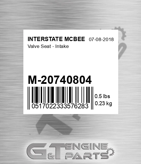 M-20740804 Valve Seat - Intake