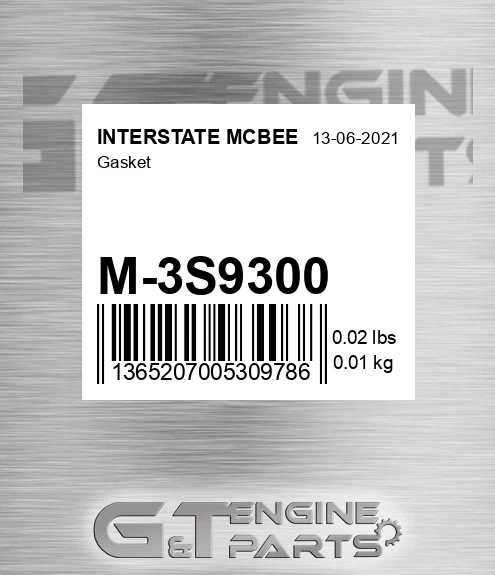 M-3S9300 Gasket for INTERSTATE MCBEE