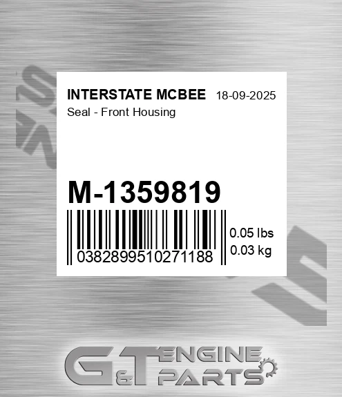 M-135-9819 Seal - Front Housing for INTERSTATE MCBEE