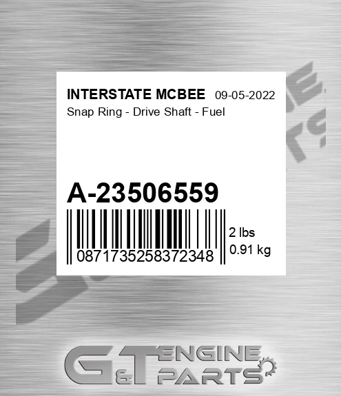 A-23506559 Snap Ring - Drive Shaft - Fuel