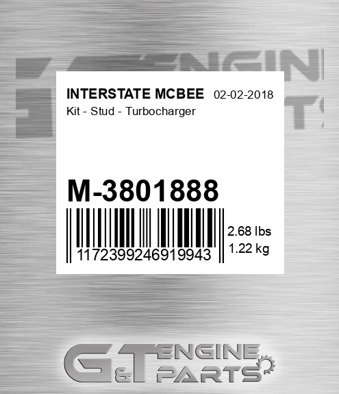 M-3801888 Kit - Stud - Turbocharger