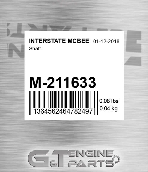 M-211633 Shaft for INTERSTATE MCBEE