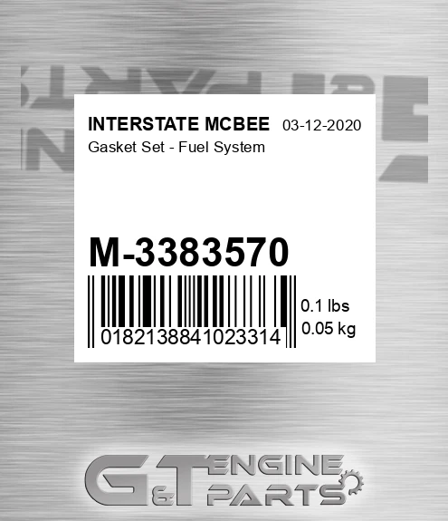 M-3383570 Gasket Set - Fuel System for INTERSTATE MCBEE