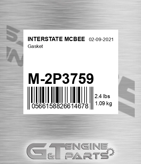 M-2P3759 Gasket for INTERSTATE MCBEE