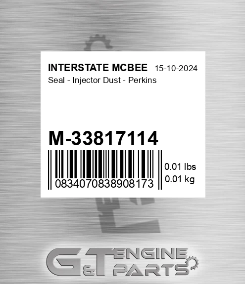 M-33817114 Seal - Injector Dust - Perkins