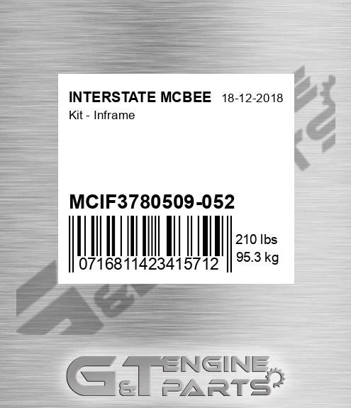 MCIF3780509-052 Kit - Inframe