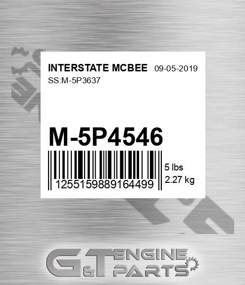 M-5P4546 Ss:m-5p3637 for INTERSTATE MCBEE