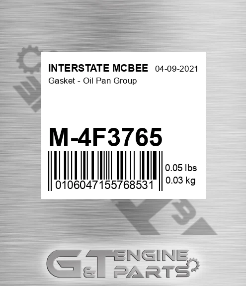 M-4F3765 Gasket - Oil Pan Group for INTERSTATE MCBEE