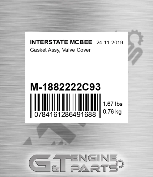 M-1882222C93 Gasket Assy, Valve Cover