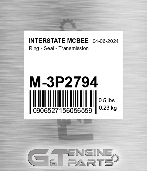 M-3P2794 Ring - Seal - Transmission for INTERSTATE MCBEE