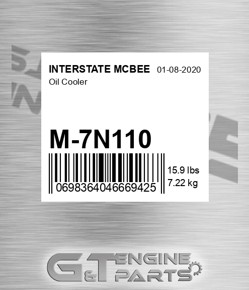 M-7N110 Oil Cooler for INTERSTATE MCBEE